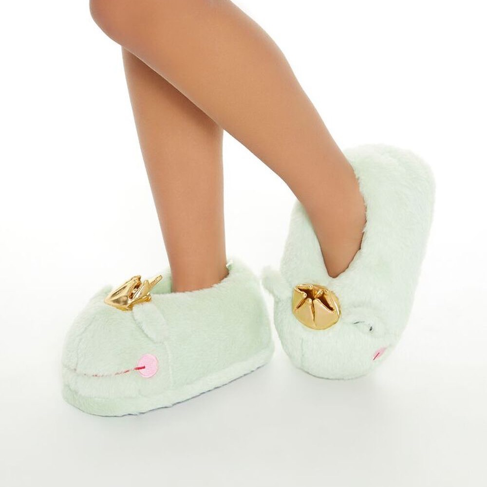Plush Frog Prince House Slippers